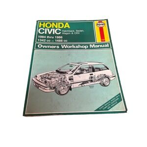 Vtg Haynes Honda Civic Hatchback Sedan Wagon CRX 1984-1986 Owners Manual 42023